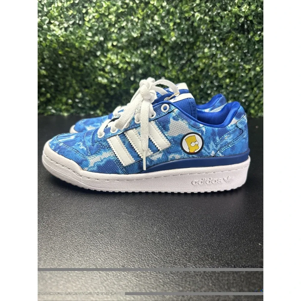 Adidas The Simpsons Forum Low J 'Bart' Sneakers Size 4 Blue White New